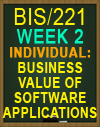BIS/221 Business Value of Software Applications